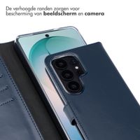 Selencia Echt Leren Bookcase Samsung Galaxy S26 Ultra - Donkerblauw