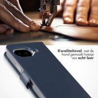 Selencia Echt Leren Bookcase Google Pixel 10a - Donkerblauw