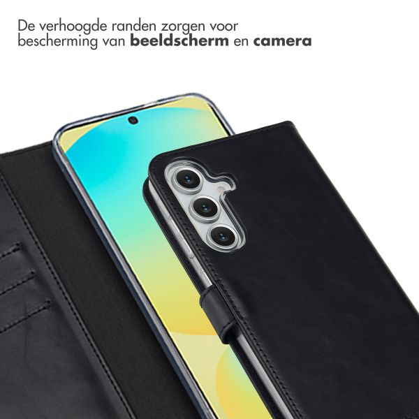 Selencia Echt Leren Bookcase Samsung Galaxy S25 FE - Zwart