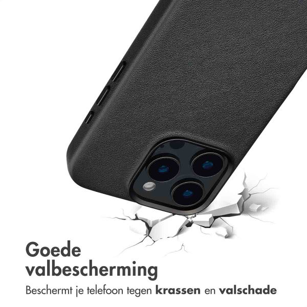 Accezz Echt leren hoesje + MagSafe Wallet Apple iPhone 16 Pro Max - Onyx Black