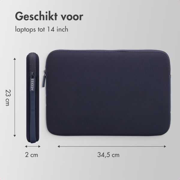 Accezz Basis Laptop hoes 13-14 inch - Laptopsleeve - Blauw