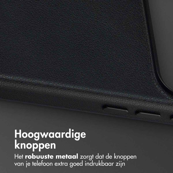 Accezz Echt leren hoesje + MagSafe Wallet Apple iPhone 17 Pro - Onyx Black
