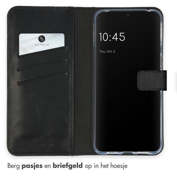 Selencia Echt Leren Bookcase Google Pixel 8 Pro - Zwart