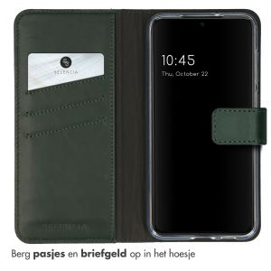 Selencia Echt Lederen Bookcase Samsung Galaxy S23 Plus - Groen