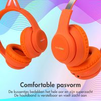 imoshion Draadloze Kinderkoptelefoon LED Light Cat Ear - Met AUX kabel - Oranje
