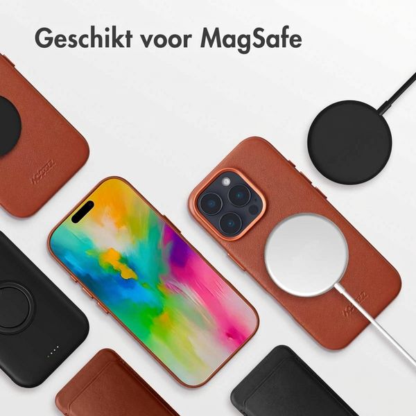 Accezz MagSafe Leather Backcover Apple iPhone 16 Pro - Sienna Brown