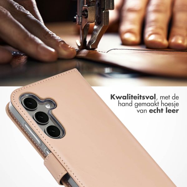 Selencia Echt Leren Bookcase Samsung Galaxy S25 Plus - Dusty Pink