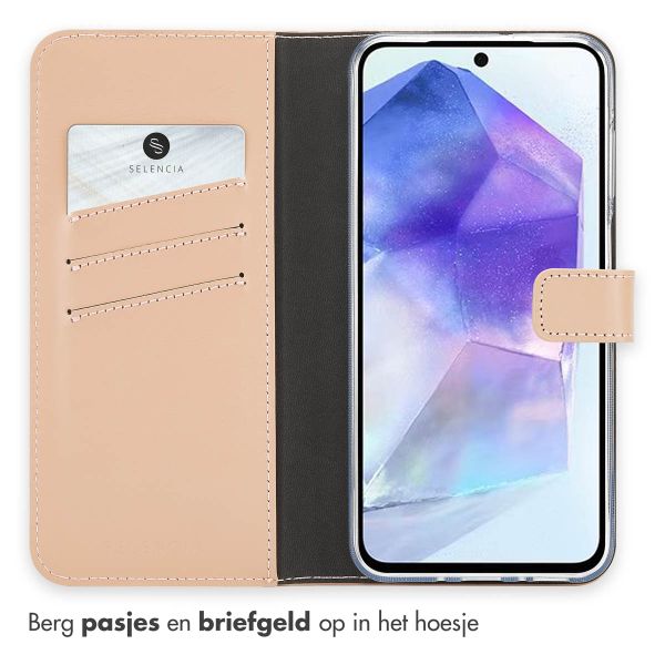 Selencia Echt Lederen Bookcase Samsung Galaxy A26 - Dusty Pink