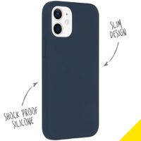 Accezz Liquid Silicone Backcover Apple iPhone 12 Mini - Donkerblauw