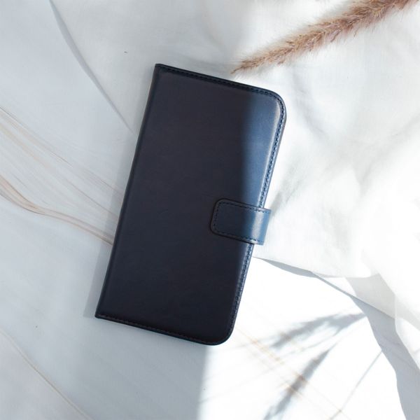 Selencia Echt Leren Bookcase iPhone Xr - Blauw