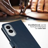 Selencia Echt Lederen Bookcase Samsung Galaxy S25 Edge - Donkerblauw