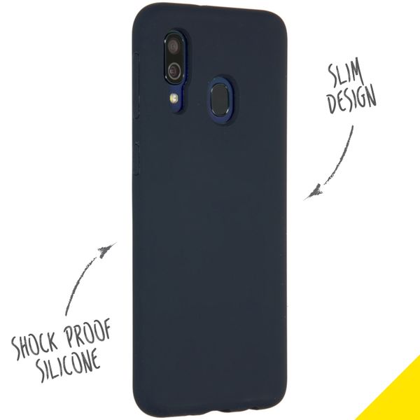 Accezz Liquid Silicone Backcover Samsung Galaxy A40 - Donkerblauw