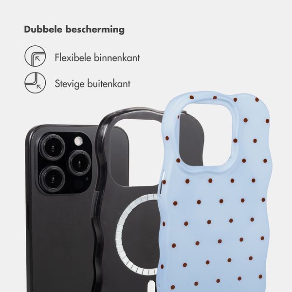 Selencia Vivid Wavy Backcover met MagSafe Apple iPhone 15 Pro - Happy Dots Digital Sky