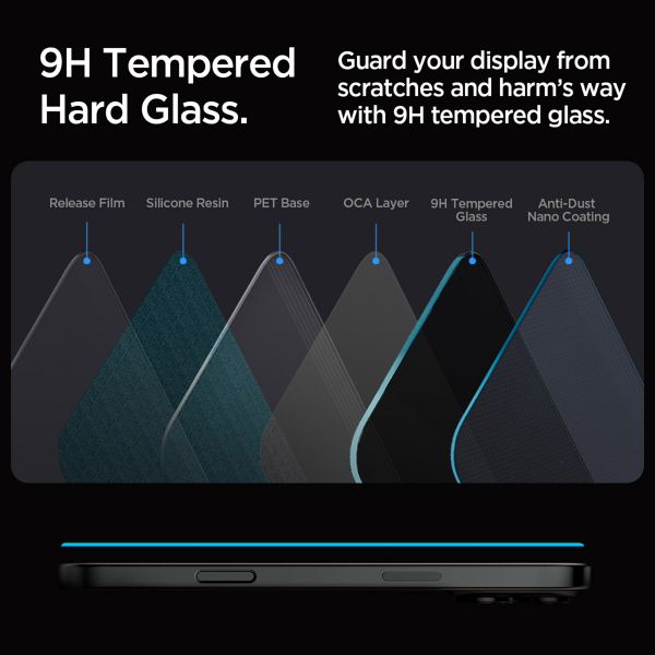 Spigen GLAStR Privacy EZ Fit Screenprotector + Applicator Apple iPhone 16 Pro