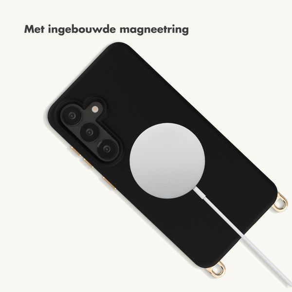 Selencia Rivièra MagSafe Backcover met afneembare haakjes Samsung Galaxy S25 / S24 - Velvet Black