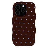 Selencia Vivid Wavy Backcover met MagSafe Apple iPhone 15 Pro - Happy Dots Chocolate