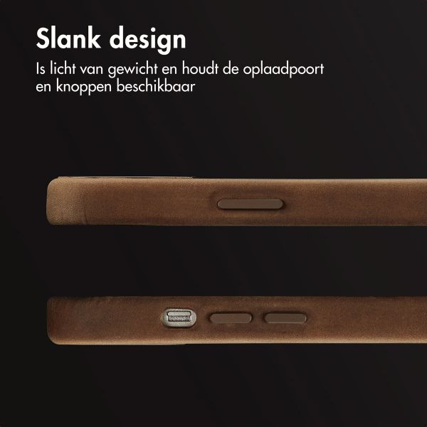 Accezz Vintage Leather Magsafe Backcover iPhone 13 - Rustic Brown