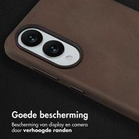 Accezz Vintage Leather Magsafe Backcover Samsung Galaxy S25 Edge - Rustic Brown