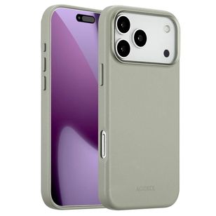 Accezz MagSafe Leather Backcover Apple iPhone 17 Pro Max - Lichtgrijs