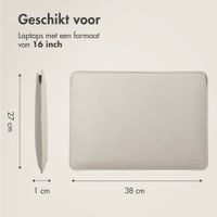 Accezz Leather Laptop hoes Apple MacBook 16 inch - Laptopsleeve - Beige