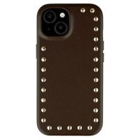 Selencia Studs Backcover met MagSafe Apple iPhone 15 - Cacao Crush