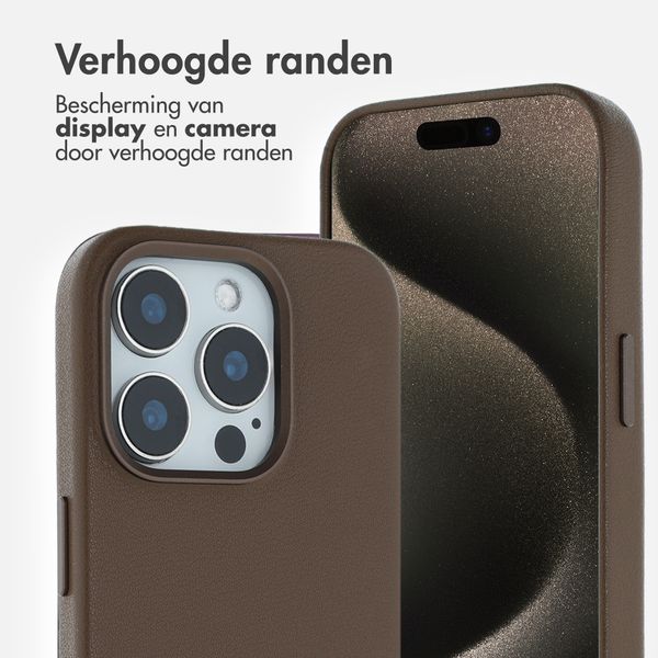 Accezz MagSafe Leather Backcover Apple iPhone 15 Pro - Coffee Brown