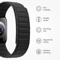 Accezz Magnetisch echt lederen bandje Apple Watch | 38/40/41/42 mm - Zwart