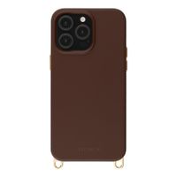 Selencia Rivièra MagSafe Backcover met afneembare haakjes Apple iPhone 14 Pro - Choco Brown