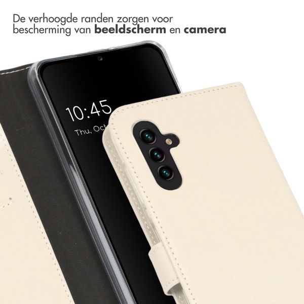 Selencia Echt Leren Bookcase Samsung Galaxy A13 (5G) / A04s - Greige