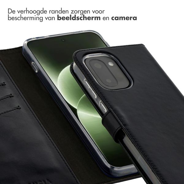 Selencia Echt Leren Bookcase OnePlus 15R - Zwart