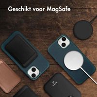 Accezz Vintage Leather Magsafe Backcover Apple iPhone 14 - Smokey Green