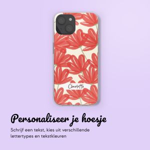 Gepersonaliseerd hoesje met bloemen iPhone 15 - Transparant