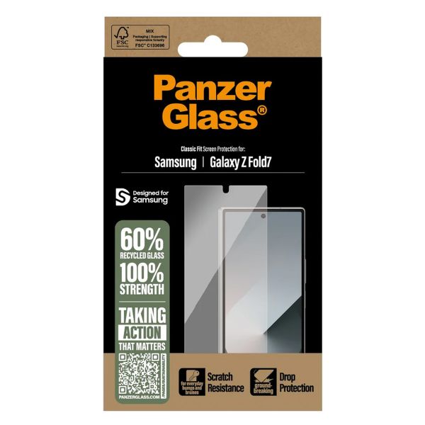 PanzerGlass Ultra-Wide Fit Anti-Bacterial Screenprotector Samsung Galaxy Z Fold 7
