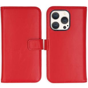 Selencia Echt Lederen Bookcase Apple iPhone 15 Pro - Rood