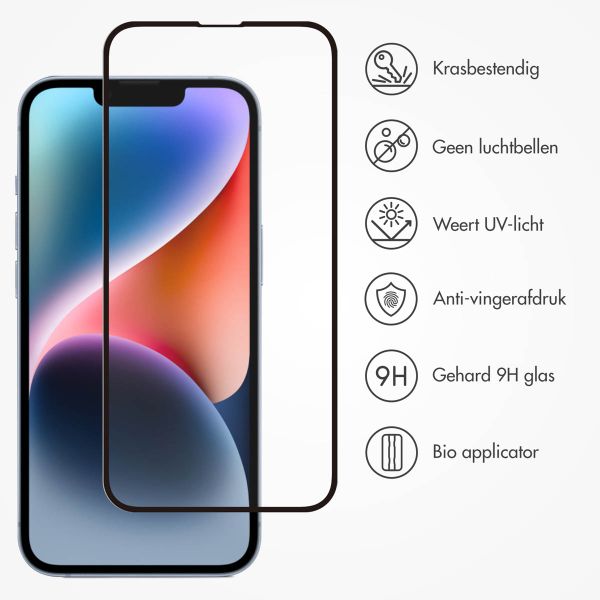 Accezz Gehard Glas Full Cover Screenprotector met applicator iPhone 13 / 13 Pro / 14 / 16e