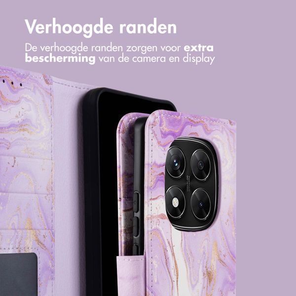 imoshion Design Bookcase Xiaomi Redmi Note 14 Pro (5G) - Purple Marble