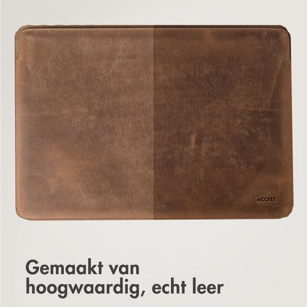 Accezz Leather Laptop hoes Apple MacBook 16 inch - Laptopsleeve - Cognac