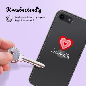 Gepersonaliseerd hoesje met hartje iPhone SE (2022 / 2020) / 8 / 7 - Transparant