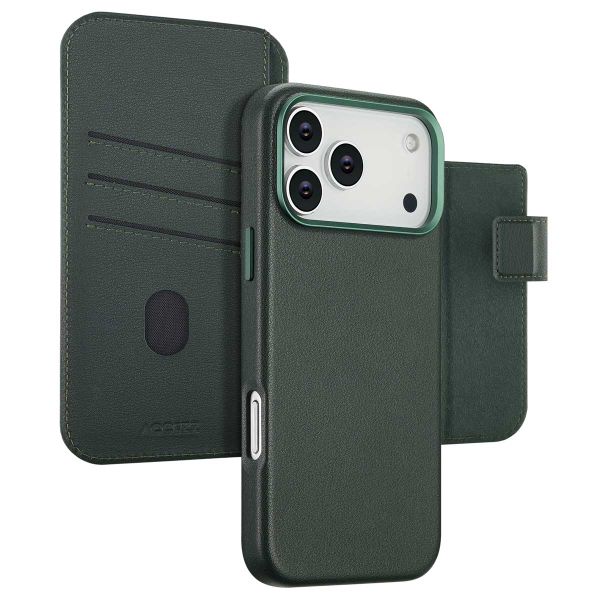 Accezz Leather Bookcase 2-in-1 met MagSafe Apple iPhone 17 Pro Max - Cedar Green