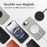 Accezz MagSafe Leather Backcover Apple iPhone 16e - Lichtgrijs