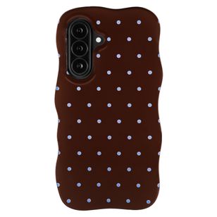Selencia Vivid Wavy Backcover met MagSafe Samsung Galaxy A37 (5G) - Happy Dots Chocolate