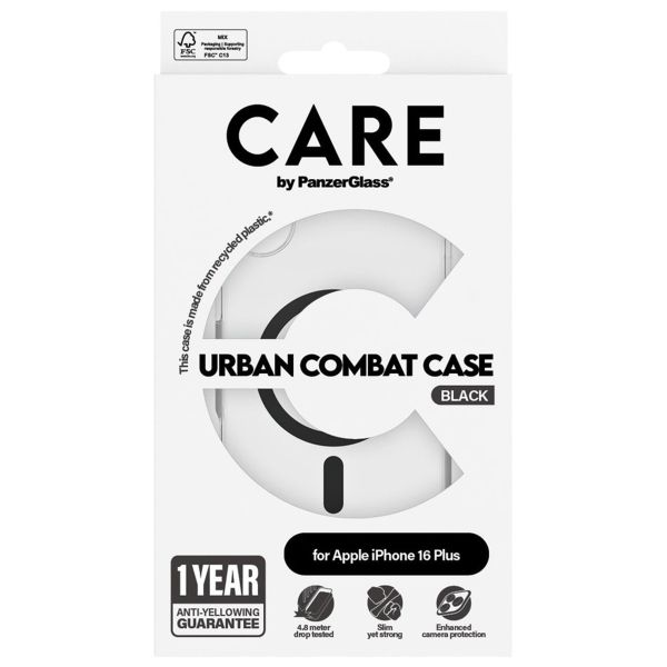 CARE by PanzerGlass Urban Combat Case MagSafe iPhone 16 Plus- Transparant / Blauw