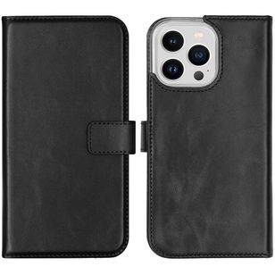 Selencia Echt Lederen Bookcase Apple iPhone 14 Pro Max - Zwart