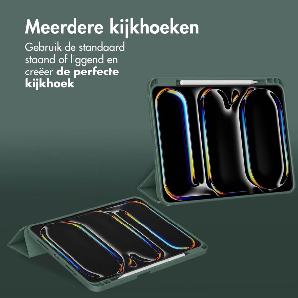 Accezz Smart Silicone Bookcase Apple iPad Pro 11 (2024) M4 - Donkergroen