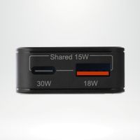 Accezz Ultra Slim GaN Oplader - USB-C + USB-A - 30W - Zwart