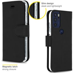 Accezz Wallet Softcase Bookcase Motorola Moto G60 - Zwart