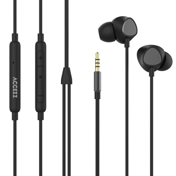 Accezz In-ear oordopjes - Bedrade oordopjes - AUX / 3,5 mm Jack aansluiting - Zwart