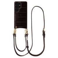 Selencia Nova Real Leather Backcover met Koord en Pashouder Samsung Galaxy S26 Ultra - Dark Chocolate