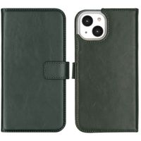 Selencia Echt Lederen Bookcase Apple iPhone 14 - Groen