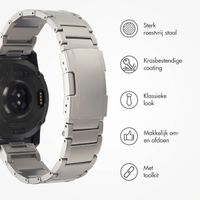 Accezz Mat Titanium bandje voor de Garmin Quickfit 22mm - Zilver
